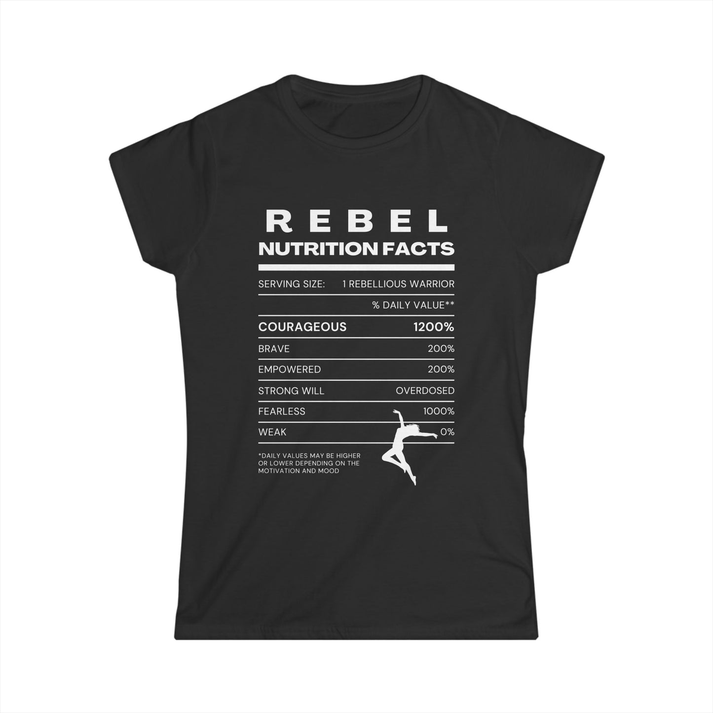 Rebel Nutrition Facts - Women's Tee - Dark