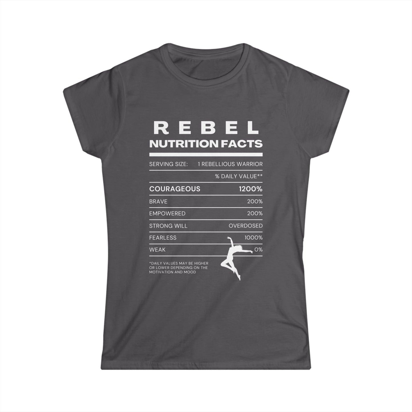 Rebel Nutrition Facts - Women's Tee - Dark